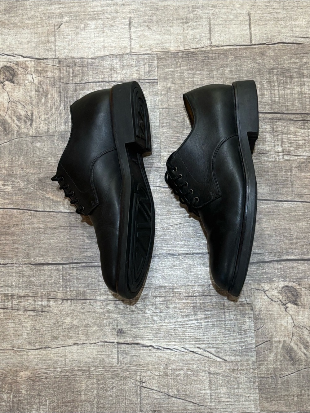 Ralph Lauren Polo Men's Black Leather Derby Lace-Up Shoes Size 10D - Picture 7 of 10